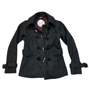 Nick and Mo Women's Gray‎ Wool Blend Jacket M Belted Toggle Casual
